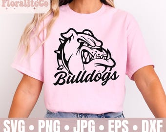 Buldoggen Shirt Svg Png Cricut Cut-bestand, school mascotte Svg digitaal bestand, leraar Shirt Svg, Bulldogs Cheer Svg, school geest voetbal ontwerp