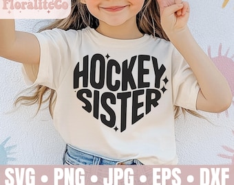 Hockey Schwester SVG PNG, Hockey Schwester Herz Png, Hockey Sonnenbrille, lustige Hockey Schwester, Hockey Mama, trendiges Retro lustiges Hockey-Shirt-Design
