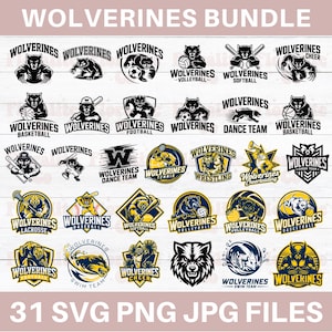 Wolverines SVG PNG Bundle, Wolverines school spirit, Sports Football, Wolverines mascot Pride Shirt, Cheer Mom Cut File, Cricut design files