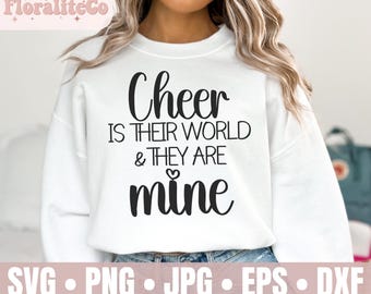 Cheer Is Their World & They Are Mine SVG, cheer mom svg, Cheerleader svg, cheer bow svg, cheer life svg, cheerleading svg, cheer squad
