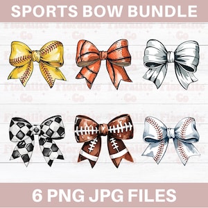Coquette Sports Bows PNG Bundle, Game Day Football Bow PNG, Volleyball Bow png, Baseball Bow, Softball Bow, Soccer ball Bow, Basketball Bow