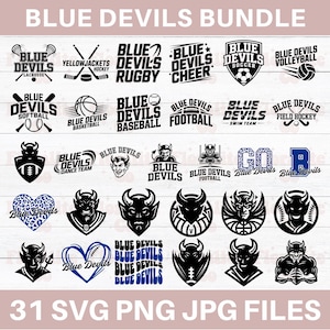Blue Devils Sport Bundle, Blue Devils Svg, Class Of 2025, Blue Devils Mascot Png, Blue Devils Football, Go Blue Devils Shirt, Baseball SVG