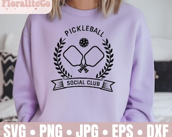 Pickleball Social Club SVG, Trendy Pickleball Shirt Design, Pickleball player Cocktail png, Girls Club PNG, Retro Country Club Tennis png