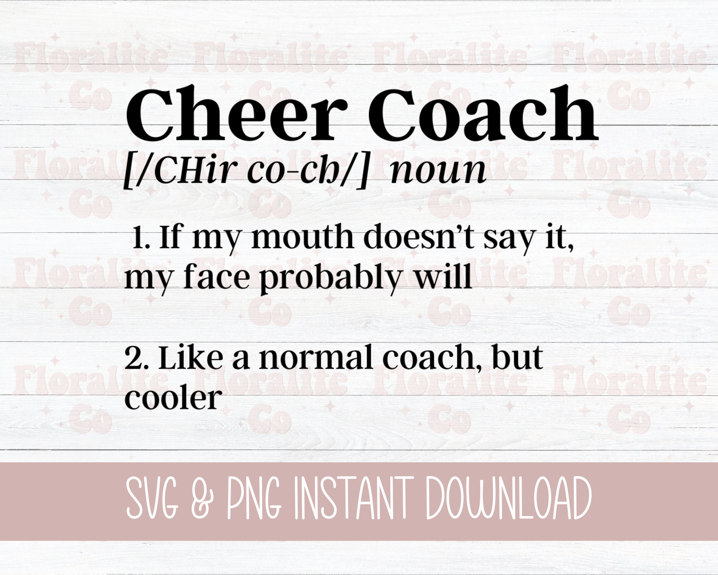 Cheer Coach Definition Svg Cheerleader Coach Svg Cheerleader Etsy Canada