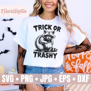 Trick or Trashy SVG PNG, Funny Halloween Raccoon, Feral Halloween, Spooky Season Png, Feral Girls Svg, Halloween Pumpkins, Happy Halloween