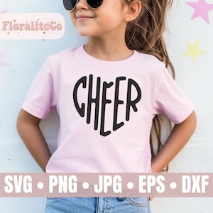 Cheer coeur svg, Cheer Mom svg, Cheer Shirt Design, Cheer Bow, Cheerleading png, téléchargement immédiat, Cheer PNG, couper des fichiers Cricut Silhouette