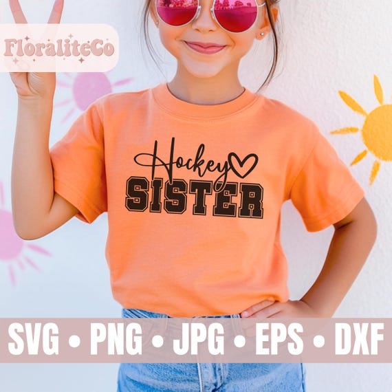 Hockey Sister SVG, Little Sister Biggest Fan Shirt, Hockey Mom Cut File, Sister PNG, Sports Clipart, Hockey Love svg, Hockey Family svg
