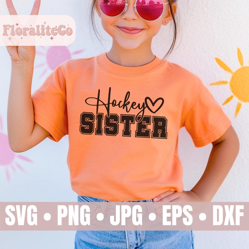 Hockey Schwester SVG, kleine Schwester größtes Fan-Shirt, Hockey Mama Schnitt-Datei, Schwester PNG, Sport Clipart, Hockey Liebe svg, Hockey Familie svg Bild 1