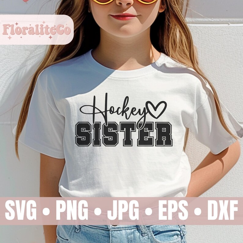 Hockey Schwester SVG, kleine Schwester größtes Fan-Shirt, Hockey Mama Schnitt-Datei, Schwester PNG, Sport Clipart, Hockey Liebe svg, Hockey Familie svg Bild 5