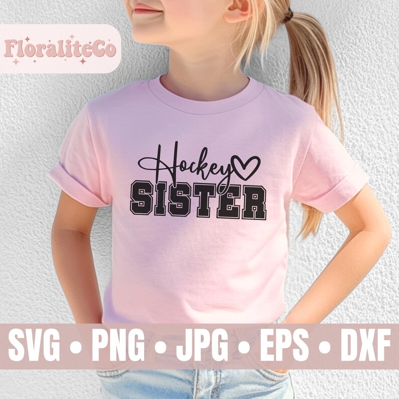 Hockey Schwester SVG, kleine Schwester größtes Fan-Shirt, Hockey Mama Schnitt-Datei, Schwester PNG, Sport Clipart, Hockey Liebe svg, Hockey Familie svg Bild 4