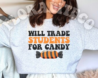 Échangera des étudiants contre des bonbons svg, Halloween professeur svg, Halloween SVG, professeur SVG, professeur Halloween svg, drôle Halloween professeur, SVG