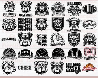 Bulldogs Svg Bundle, Bulldogs Mascot Svg For Cricut, Bulldogs Png, Football Team Svg, Digital Files, Instant Download, Sublimation Design