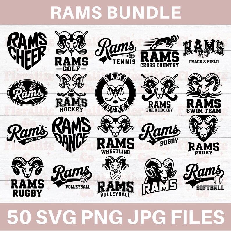 Rams Mascot Bundle SVG, Rams School Spirit Svg, Rams Cheerleading Svg ...