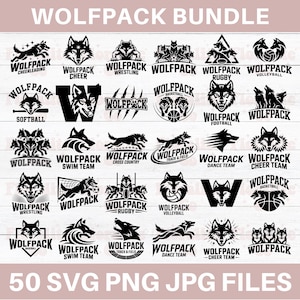 Paquete SVG de Wolfpack, Mascota Wolfpack Png, Mamá del equipo de fútbol Wolfpack Pride, Archivo de corte Wolfpack para Cricut, Garras Wolfpack SVG, Mamá animadora Wolfpack