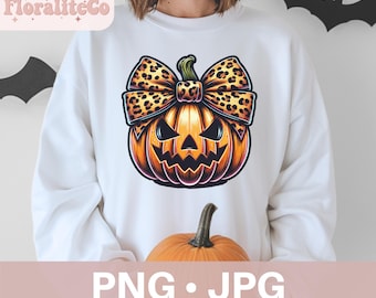 Leopard Coquette Bow Pumpkin Png Jpg, Sparkly Pumpkin Png, Fall Shirt Design, Fall Sublimation, Pumpkin Patch Png, Thanksgiving Png