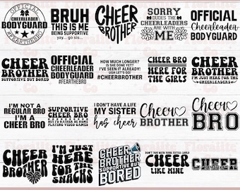 Cheer Brother Bundle SVG PNG, Cheer Bro Shirt Designs, Funny Cheerleading Cut File, cheer Life svg, The Cheerleaders Are With Me svg