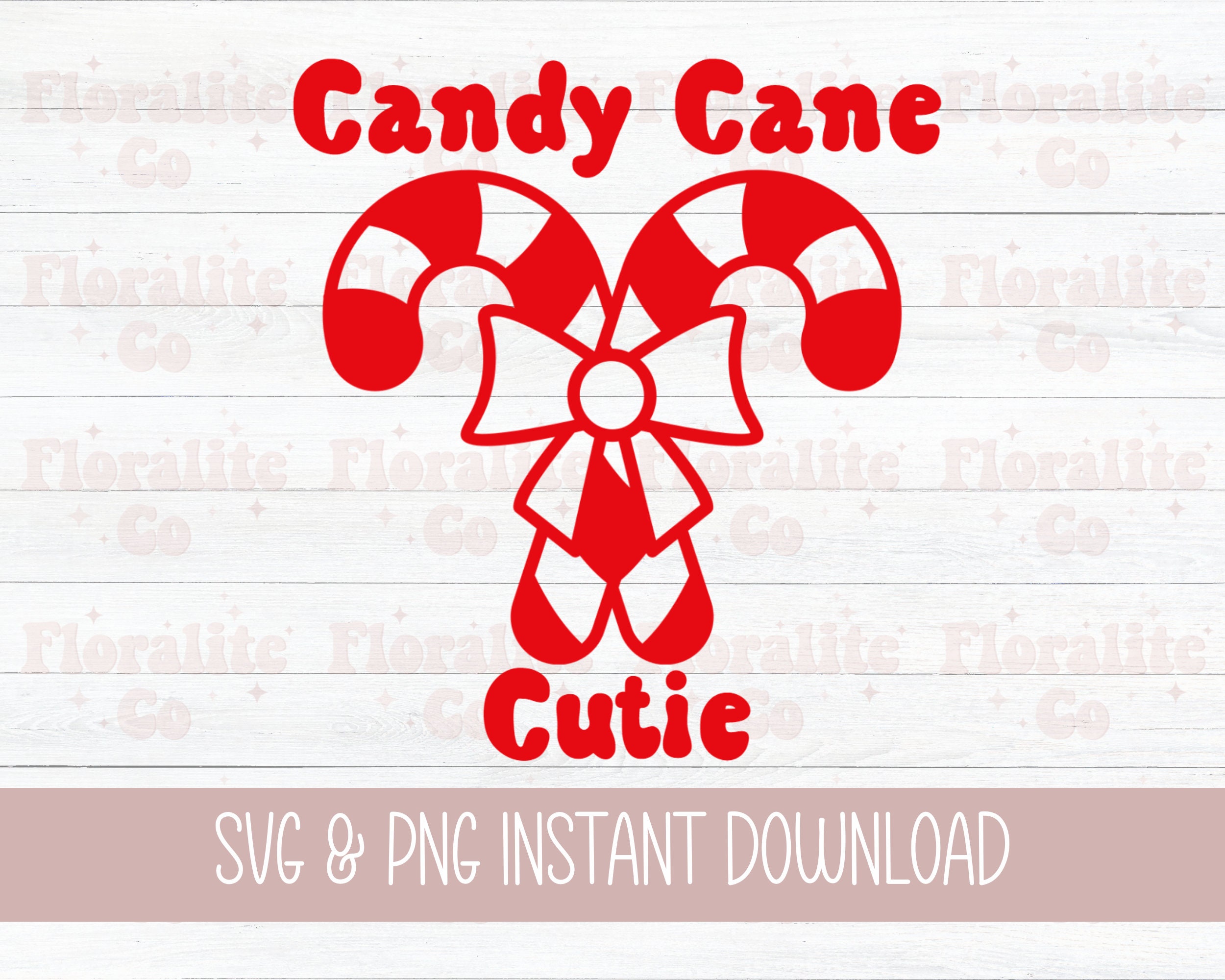 Candy Cane Cutie SVG, Candy Cane SVG, Candy Cane Shape SVG, Candy Cane