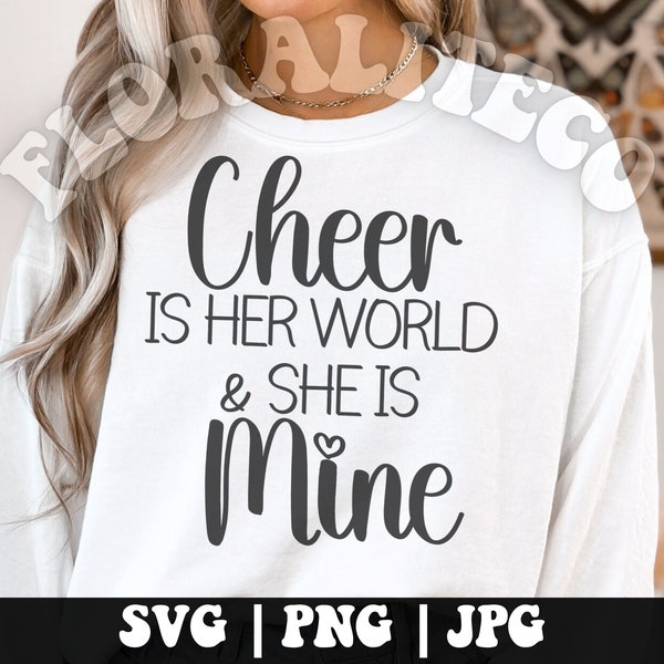 cheer mom svg, cheer is her world and she is mine svg, Cheerleader svg, cheer bow svg, cheer life svg, cheerleading svg, cheer squad svg png