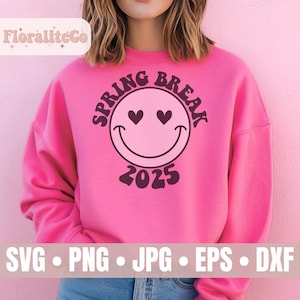 Spring Break 2025 SVG PNG, bijpassende shirts svg, Spring Break Squad, Spring Break Vibes, vakantie svg, College svg, reizen svg, digitaal