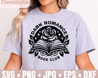 Club de lectura de romance oscuro (Svg, PNG), Moralmente gris (Svg, PNG), Librero (Png), Librero vintage (Png), Regalo para lector amante de los libros (Png), Temporada espeluznante (Svg)