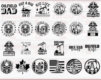 Oilfield SVG PNG Bundle, Oil Rig Worker SVG, Gas Pump, Drilling Rig, Oilfield Worker Quote, Oilfield Vector Design For Cricut, Blue Collar