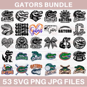Gators Bundle Svg Png, Gator Svg, Gators chemise coupe fichier, Gators Cheer Svg, Gators Football, équipe sportive Svg, Bundle Svg, téléchargement numérique
