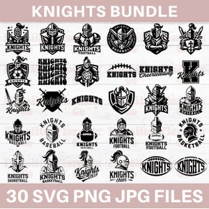 Knights SVG Bundle, school spirit Cut File, Cheerleading shirt svg, Knight Football school mascot svg, Knights Pride shirt svg, Baseball svg