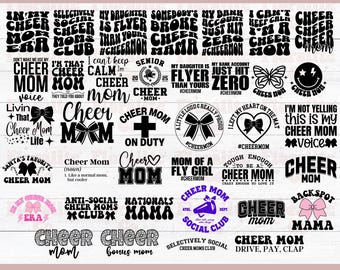 Cheer Mom Svg Bundle, Cheer Life Svg, Cheerleader Svg Files, Cheerleader Mom Shirt Designs, Mom Life Svg, Cut File For Cricut, Silhouette