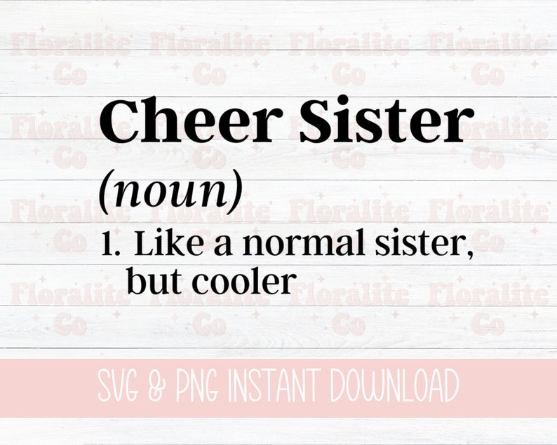 Cheer Sister Definition SVG Cheer Sis SVG Cheer Family SVG Etsy Canada