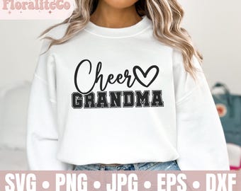 Cheer Grandma SVG PNG JPG, Cheer Competition Svg, Cheer Nana Shirt Design, Cheerleader, Instant Download, Cricut Silhouette Cut Files