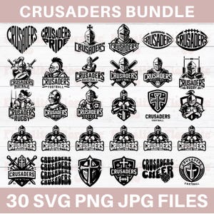 Crusaders svg Bundle, Crusader School Team, Crusaders png, Crusader mascot svg, Crusader logo, Crusader spirit wear, Cricut design files svg