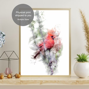 Nördlicher Roter Kardinal Aquarell Malerei Druck - Vogel Wand Kunst Druck - Wohnkultur Geschenk für Vogelliebhaber