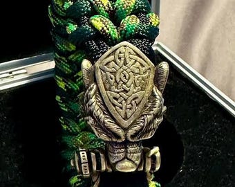Handmade Paracord Bracelet with Metal Bear Buckle 8.5 inches