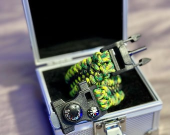 Handmade Stitched Paracord Survival Bracelet 8.5"