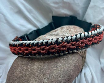 Custom Handmade Adjustable Paracord Dog Collar 17 - 25"