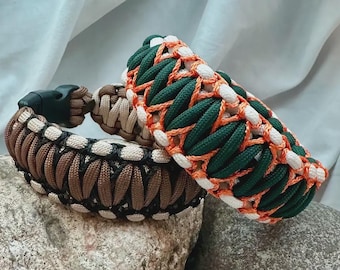 Custom Handmade Ace of Spades Stitched King Cobra Paracord Bracelet