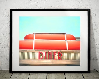 Retro Diner - Vintage Neon Sign Photography Print Wall Art