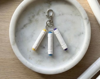 Mini Alcohol Marker Charms – Handmade Polymer Clay Artist Keychain, Set of 3