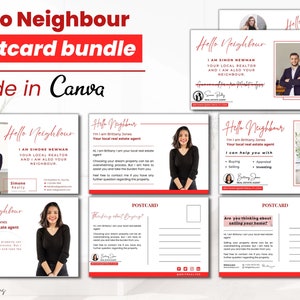 Hello Neighbour Postkarten-Bundle, lokale Outreichung-Postkarten, Landwirtschafts-Postkarte, Community-Klient-Postkarten-Paket, moderne rote Immobilien-Postkarten