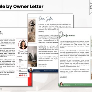 Carta FSBO de bienes raíces, carta de venta por propietario, folleto de marketing de bienes raíces de lujo, agricultura inmobiliaria, plantilla de paquete multicolor