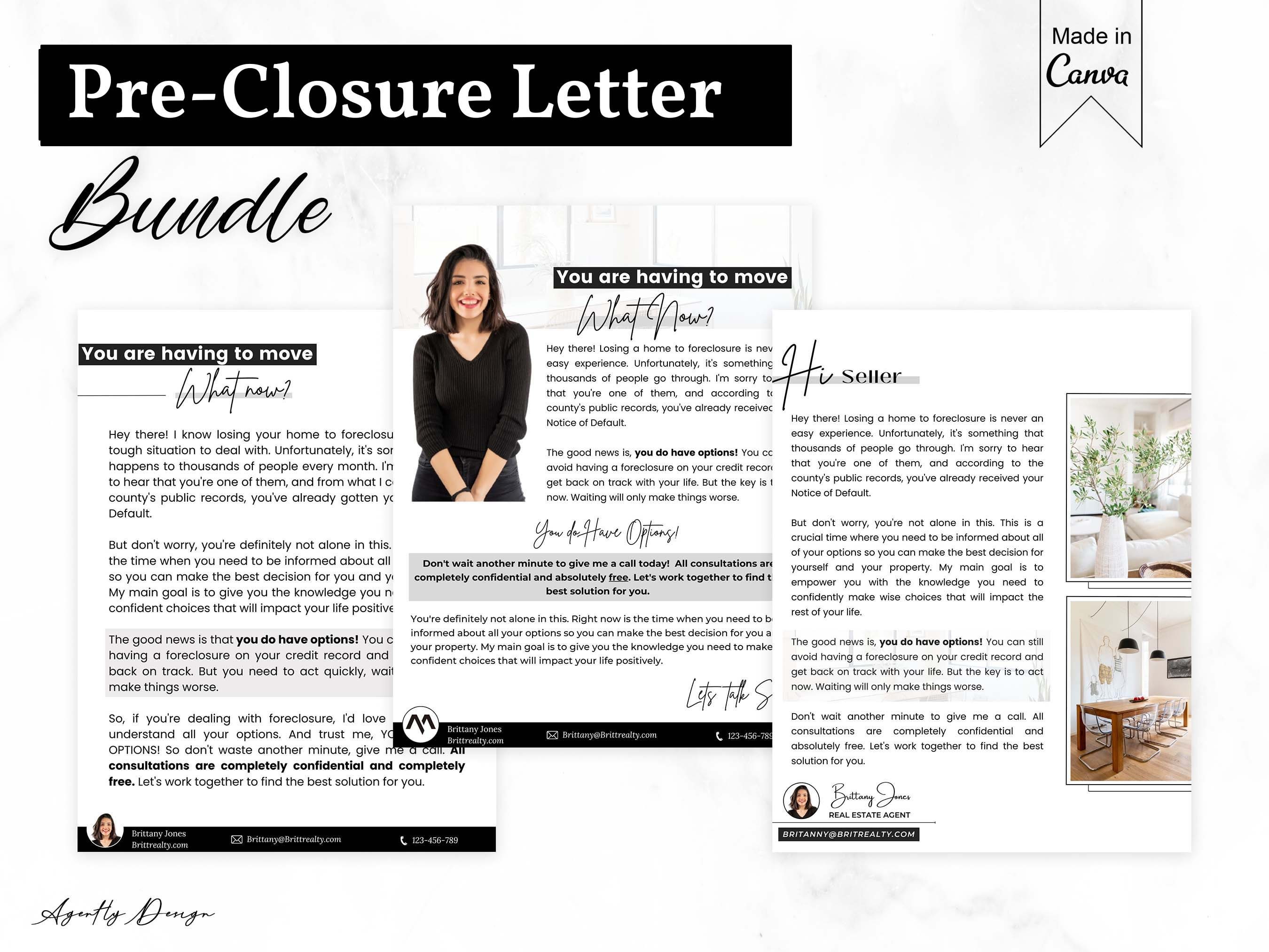 Real Estate Foreclosure Letter Bundle, Preforeclosure Letter Bundle