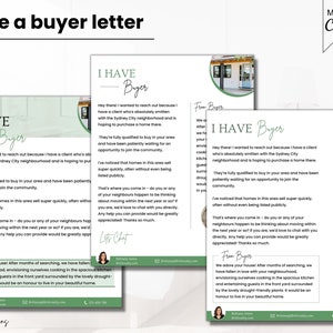 Tengo una carta de comprador, carta de agricultura local, carta de prospección, folleto de agricultura de bienes raíces, carta de adquisición de clientes, diseño Nature Green
