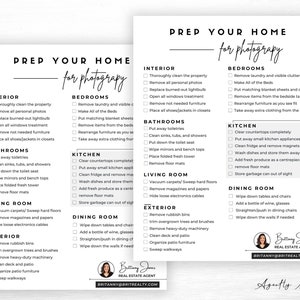 Home Photography Checklist, Real Estate Photography Prep Checklist, Photo Shoot Prep, Marketing and Branding Template, Listing Photography