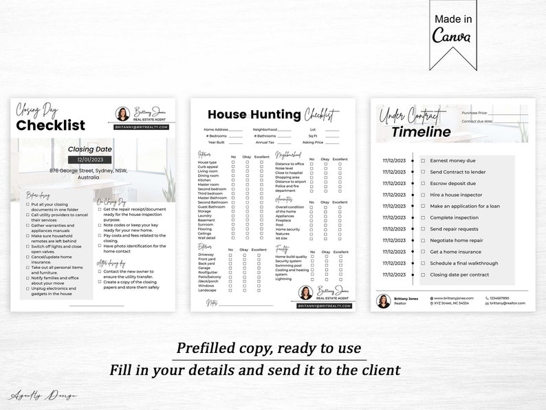 Real Estate Checklist Bundle, Real Estate Marketing Checklist ,branding