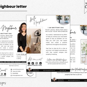 Hello neighbor letter, Realtor Farming flyer, Thinking of Selling, Real Estate Template, Buying or selling flyer, agent Introduction letter