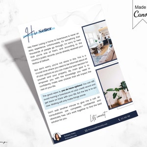 Real Estate Foreclosure letter, Pre-Foreclosure Letter, farming Prospecting Letter, Foreclosure assistance letter, Oceanic blue flyer design