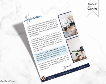 Real Estate Foreclosure letter, Pre-Foreclosure Letter, farming Prospecting Letter, Foreclosure assistance letter, Oceanic blue flyer design