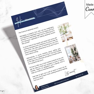 Carta de propietario ausente, Carta de propietario remoto, Carta de administración de propiedad de alquiler, Propietario de propiedad de larga distancia, Plantilla de volante azul oceánico