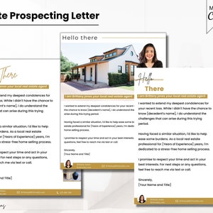 Carta de prospección testamentaria, Carta de cultivo de herencias, Divulgación de ventas de propiedades, Carta de diseño de oro de lujo, Folleto de marketing inmobiliario