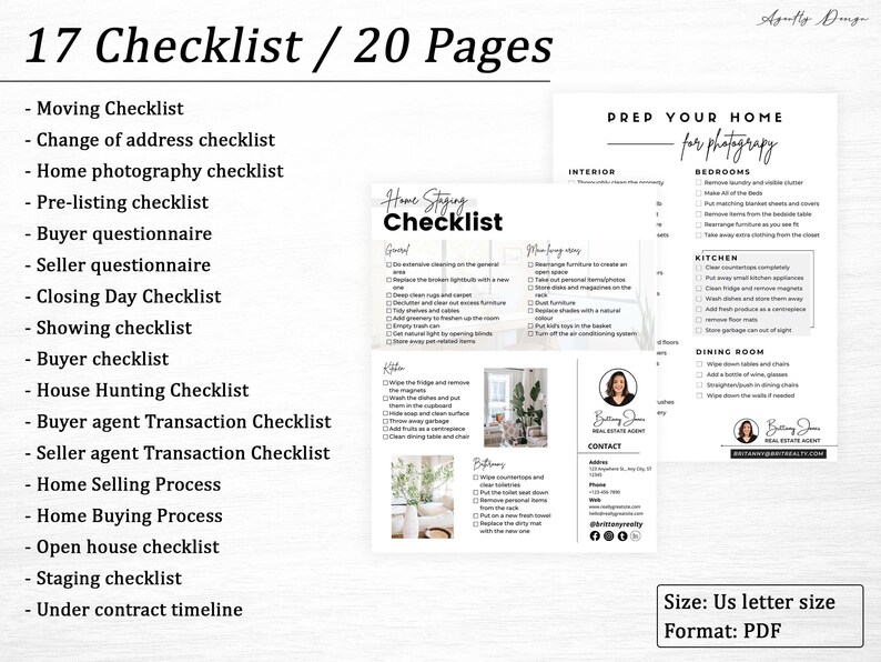 Real Estate Checklist Bundle, Real Estate Marketing Checklist ,branding